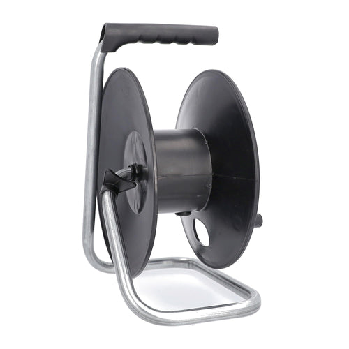 as - Schwabe Universal-Roller Leertrommel Ø285 mm mit Kabelhaspel, Feststellbremse, Fußgestell und ergonomischen Haltegriff, für diverse Kabellängen, 12121