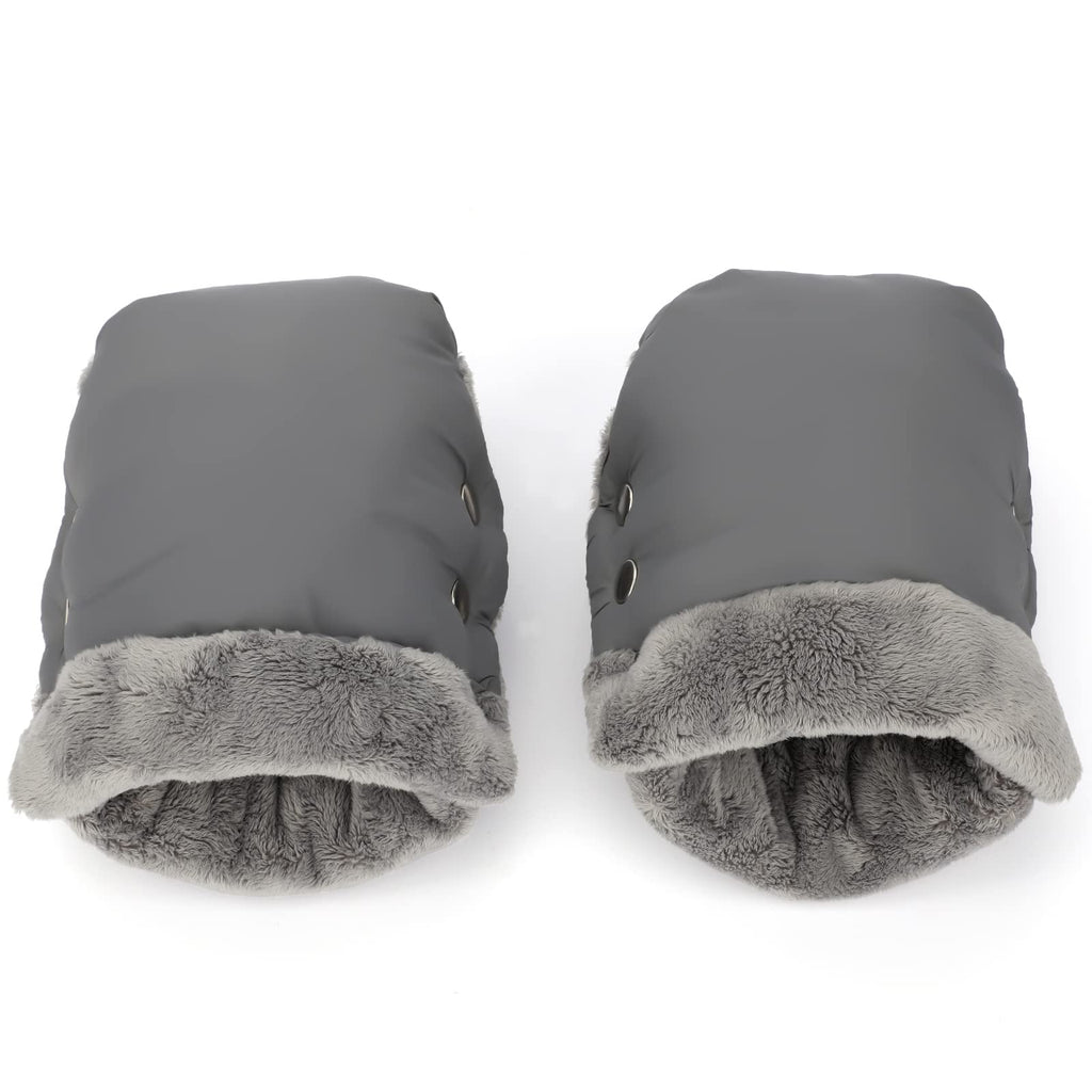 Handwärmer Kinderwagen Handschuhe Handmuff mit warme Fleece und Baumwolle Innenseite Wasserdicht und Winddicht Stroller Handmuff Universalgröße Winter Geschenk für Neue Eltern Grau