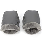 Handwärmer Kinderwagen Handschuhe Handmuff mit warme Fleece und Baumwolle Innenseite Wasserdicht und Winddicht Stroller Handmuff Universalgröße Winter Geschenk für Neue Eltern Grau