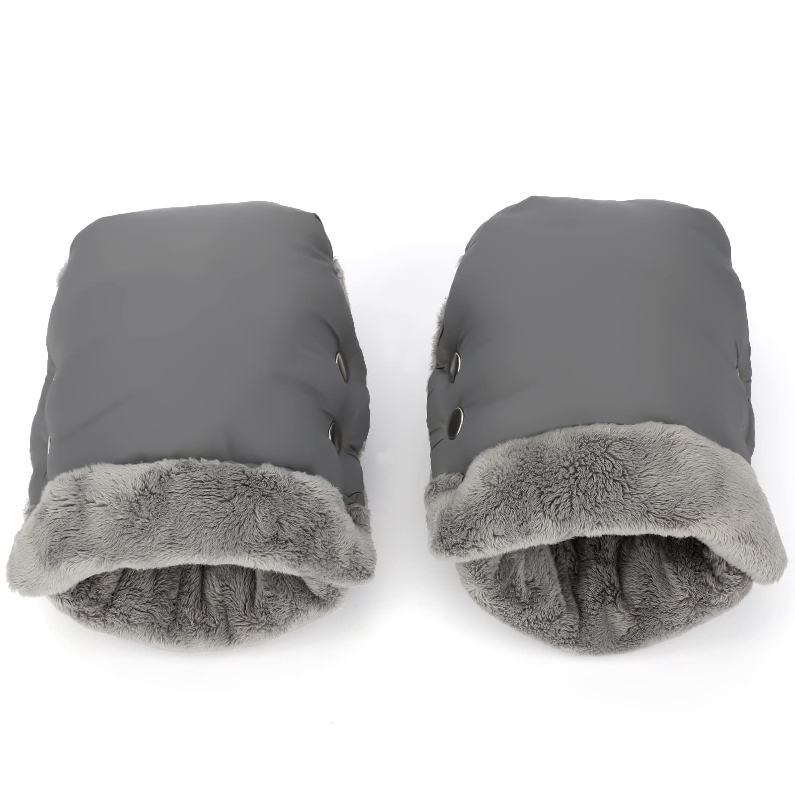 Handwärmer Kinderwagen Handschuhe Handmuff mit warme Fleece und Baumwolle Innenseite Wasserdicht und Winddicht Stroller Handmuff Universalgröße Winter Geschenk für Neue Eltern Grau
