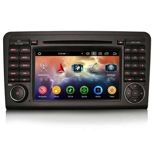 Android 14 Autoradio DVD für Mercedes Benz Klasse ML/GL W164 X164 Unterstützt DAB+ Navi Carplay Bluetooth WiFi A2DP RDS FM/AM Radio DSP Canbus Navigation 4GB RAM+64GB ROM