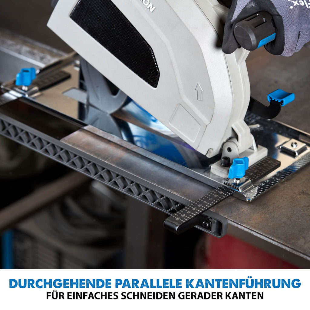Evolution Metallkreissäge S210CCS | Kaltsäge Kreissäge Tauchsäge 1800W Inkl. Ø 210 mm HM-Sägeblatt Schneidet Baustahl, Metall | Schienenkompatibel Kaltkreissäge | Scie Circulaire mit Führungsschiene