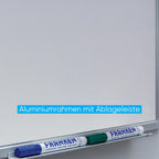 FRANKEN Magnetisches Whiteboard 200 x 100 cm, Magnettafel mit lackierter Stahl-Oberfläche, Schreibtafel inkl. FRANKEN Marker & Ablageschale, Für Büro, Home Office & Schule, Aluminiumrahmen, X-tra!Line