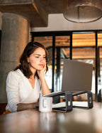 SOUNDANCE Laptop-Ständer, Aluminium-Computer-Erhöhung, ergonomischer Laptop-Ständer für den Schreibtisch, Metall-Halterung, kompatibel mit 10 bis 15,6 Zoll Notebook-Computern, Schwarz