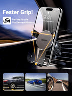 UGREEN Handyhalterung Auto [Upgrade Bombenfest Lüftungshaken] Smartphone Halterung für Lüftungsschlitze, kompatibel mit iPhone 17 16 15 14 13 Pro Max, Galaxy S23 S22 S21, Mate 60 Pro usw.(Schwarz)