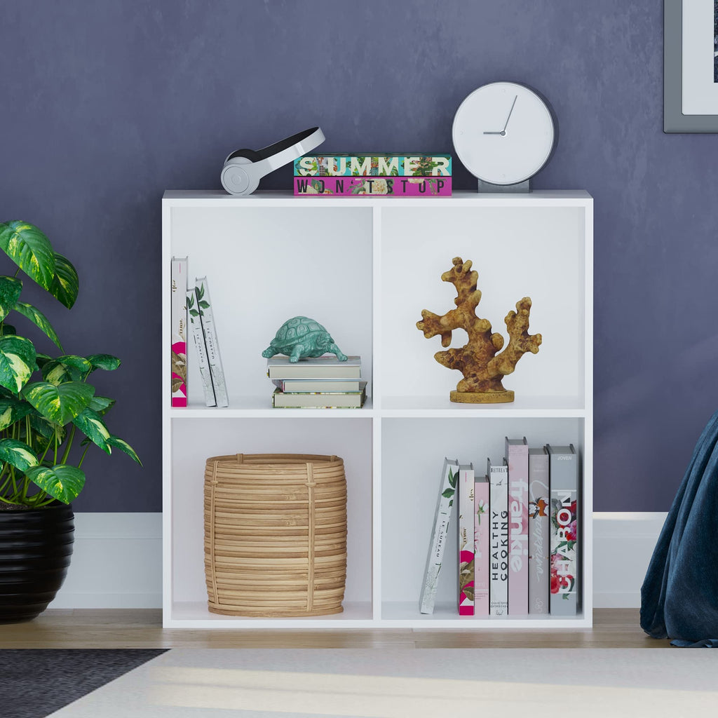Vida Designs Durham Cube Bücherregal Aufbewahrung Organizer Wohnzimmer Bücherregal Home Office Möbel (4 Würfel, weiß)
