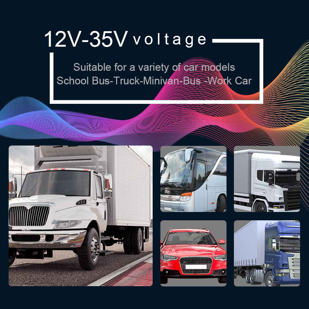 CAMECHO Rückfahrkamera 2 Kameras Set,9 Zoll LCD Monitor DVR +2 Geteilte Rück Kamera mit Nachtsicht IP69 Wasserdicht+Videoaufzeichnung für LKW/Bus/Van 12V-35V