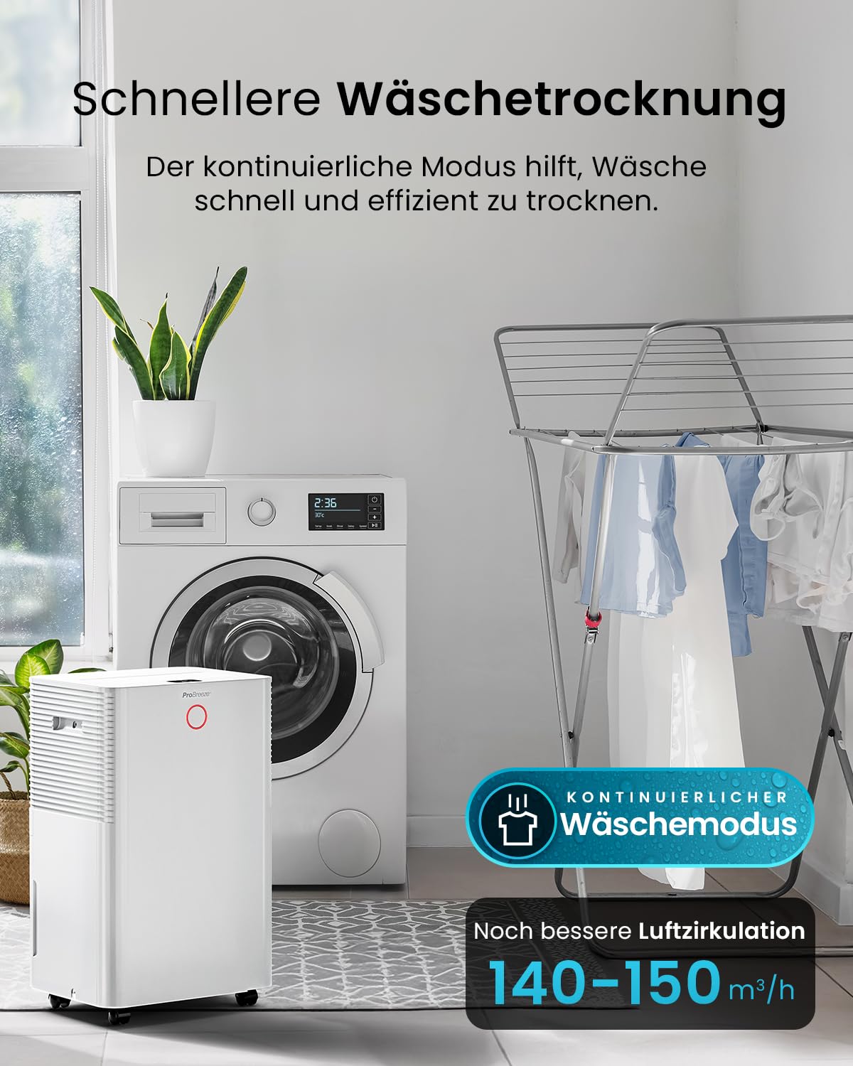 Pro Breeze OmniDry Luftentfeuchter mit App & WLAN, 20L in 24h Entfeuchtungsleistung - Luftentfeuchter elektrisch mit Wäschemodus, Feuchtigkeitssensor, Timer - Gegen Schimmel - Entfeuchter Dehumidifier