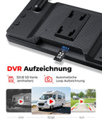 Solar Rückfahrkamera Kabellose 7,2 Zoll 1080P HD : Split Screen Monitor mit Starkem Signal Schnelle 1 Min Installation DVR Aufnahme Tragetasche Rückfahrkameras für Wohnmobil, LKW, Anhänger, Camper