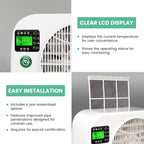 EUROM Split Klimaanlage AC2401 für Wohnwagen, Wohnmobil, Camping, Boot, Bus, Camper, Caravan, Mobilheim | Mobiles Klimagerät mit 2400 BTU | Verbessertes Modell dem legendären Klima AC2400