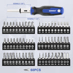 SORAKO 118tlg Schraubendreher Set magnetisch, inkl. Ratschenschraubendreher, Bits, Präzisionsschraubendreher, isolierte Schraubendreher, Spannungsprüfer, für die Wartung zu Hause und im Büro