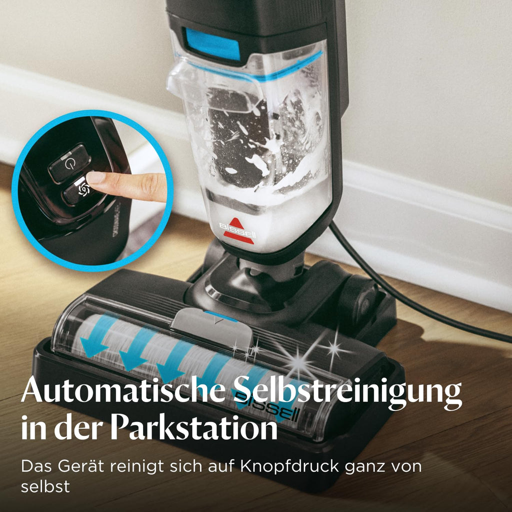 Bissell CrossWave HF2, Nass Trockensauger mit Kabel, Saugen & Wischen in Einem, Leichtgewichtiger Nasssauger, Saugwisher mit Hoher Leistung, Waschsauger, Wischsauger, Nur für Harte Böden, 3845N