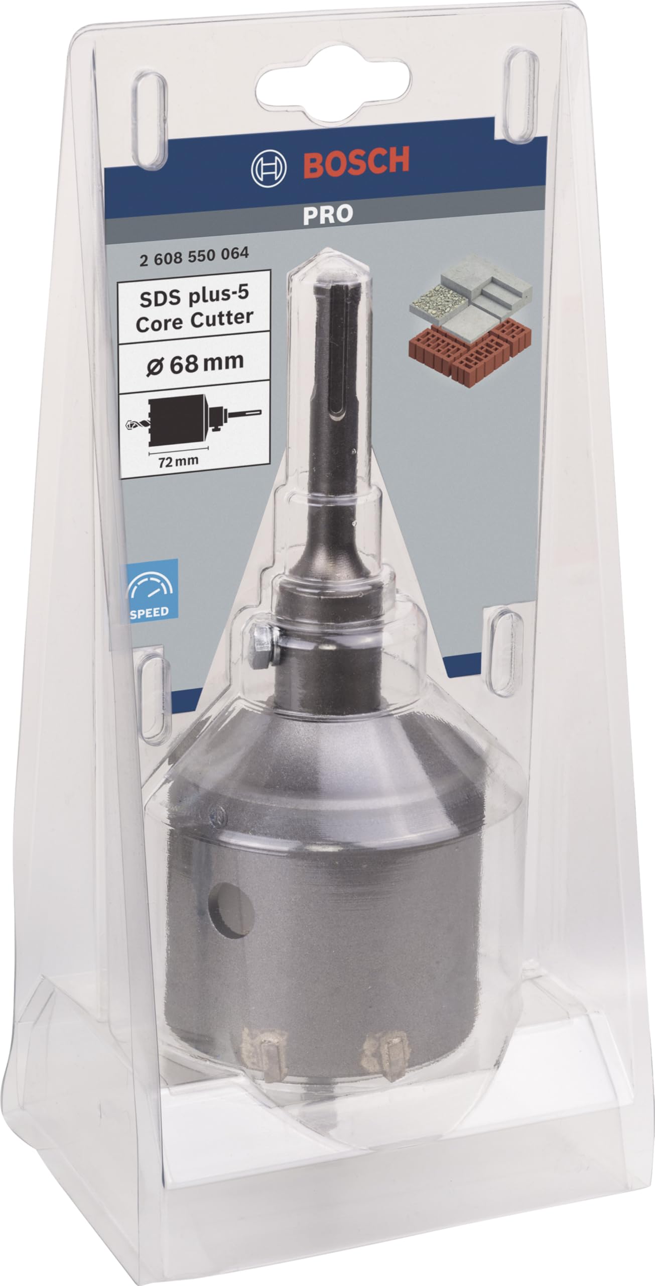Bosch 3x PRO SDS plus-5 Core Cutter-Set (für Beton, Kalk- und Sandsteine, Ø 68 mm, Professional Zubehör Bohrhammer)
