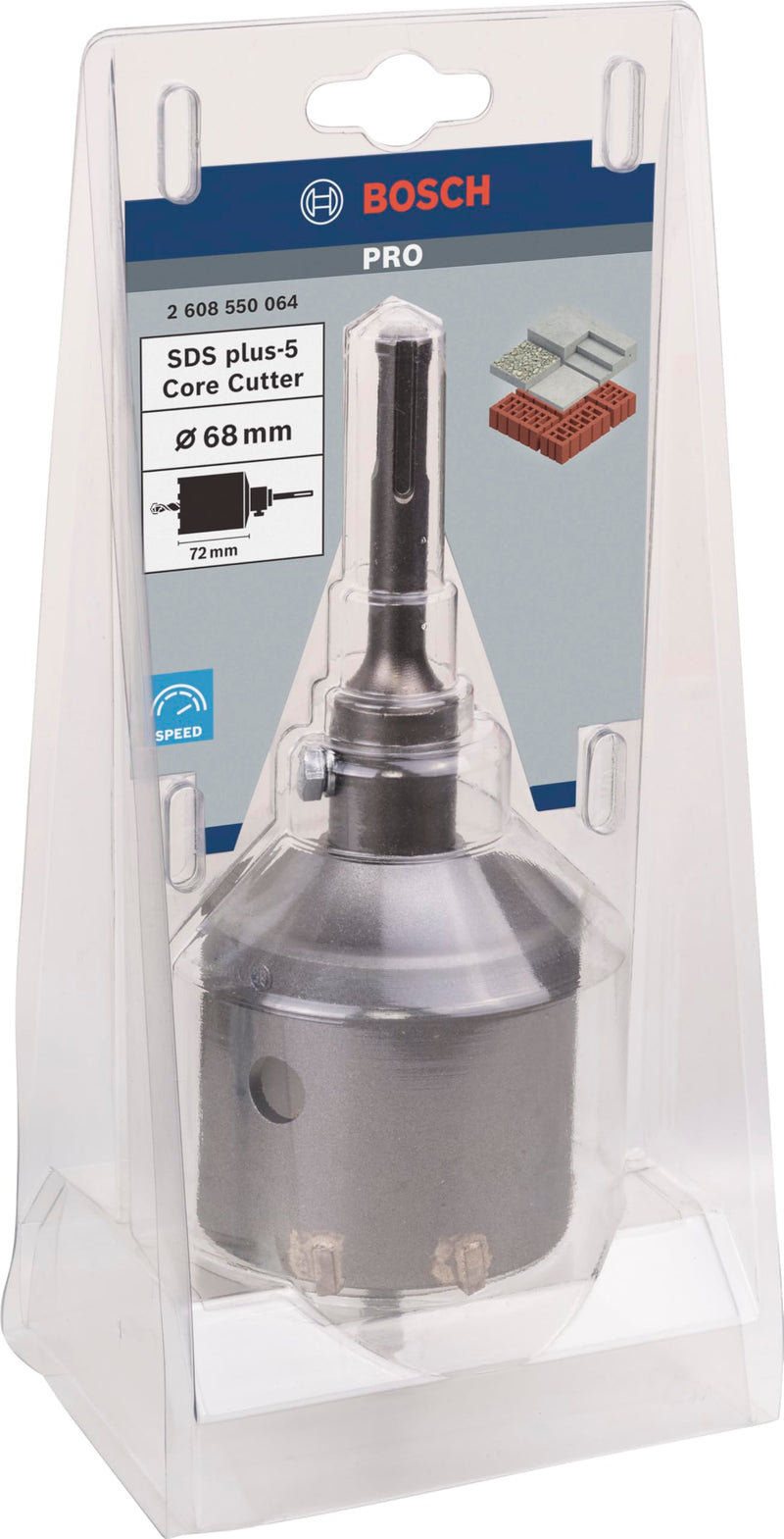 Bosch 3x PRO SDS plus-5 Core Cutter-Set (für Beton, Kalk- und Sandsteine, Ø 68 mm, Professional Zubehör Bohrhammer)