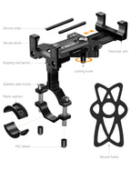Tiakia Fahrrad Handyhalterung Aluminiumlegierung Motorrad Scooter Fahrrad Universal Handy Halterung Schnellspanner Outdoor Lenker Handy Halter Mit 360° Drehbarer Für 4,5-7,0 Zoll Smartphone