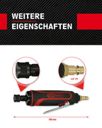 KS Tools Stabschleifer Druckluft 515.5410 6mm I Geradschleifer mit Drehzahl-Regulierung I Für HM-Fräser, Mini-Trennscheiben und Steinschleifkörper I 23.000 U/min