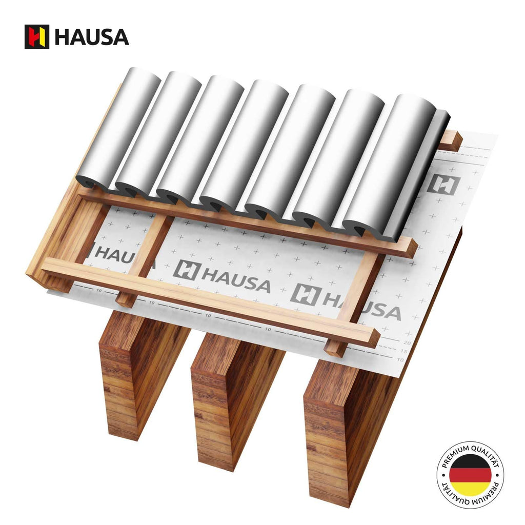 Unterspannbahn 100g/m² flexible dreilagige hochdiffusionsoffene Unterdeckbahn 1,5m x 50m (75m²) reißfest witterungsbeständig ohne Selbstklebestreifen wasserdicht Schalungsbahn HAUSA Classic HU100