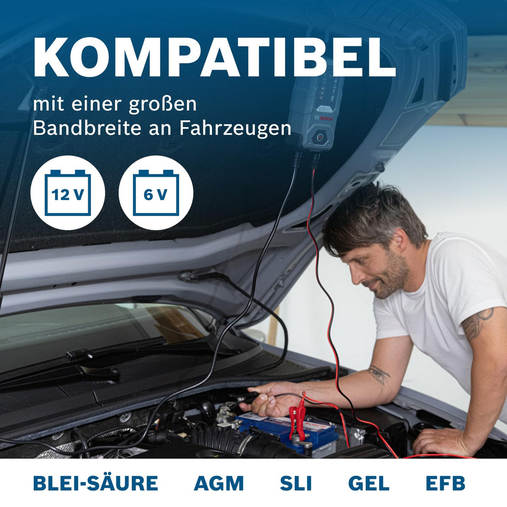 Bosch C30 Batterieladegerät Mit Erhaltungsladung Für Autobesitzer Schnellladung Vielseitig