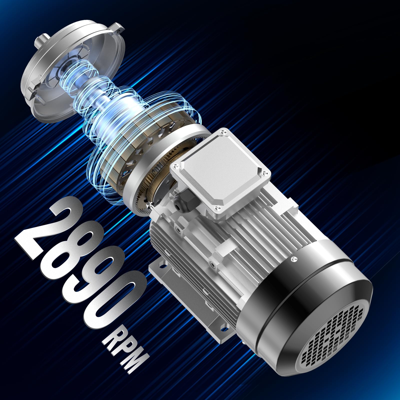 VEVOR 2,2 kW Elektromotor 2890 U/min, AC 400 V 4,7 A, 90 l, B3-Rahmen, Luftkompressormotor 3-phasig, 24 mm Keilwelle, Rechts-/Linkslauf für landwirtschaftliche Maschinen und allgemeine Geräte