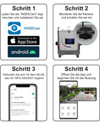 1080P Solar Kabellose Rückfahrkamera – Magnetische WLAN Rückfahrkamera mit Nachtsicht, 365 Tage Standby, IP66, wiederaufladbarer Akku für Anhänger Wohnmobil LKW Auto kompatibel mit Handy Android