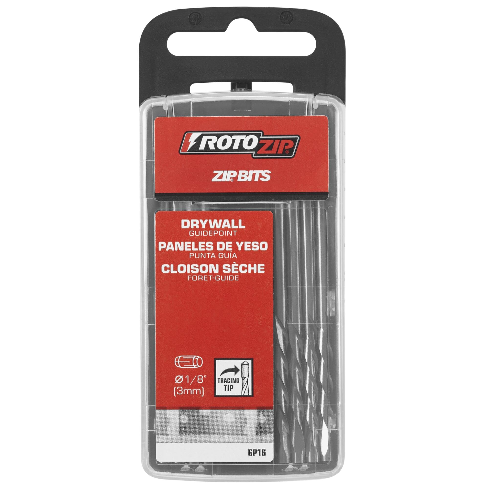 Roto Zip GP16 1/8-Inch Guide Point Drywall Cutting Zip Bit, 16-Pack by Roto Zip
