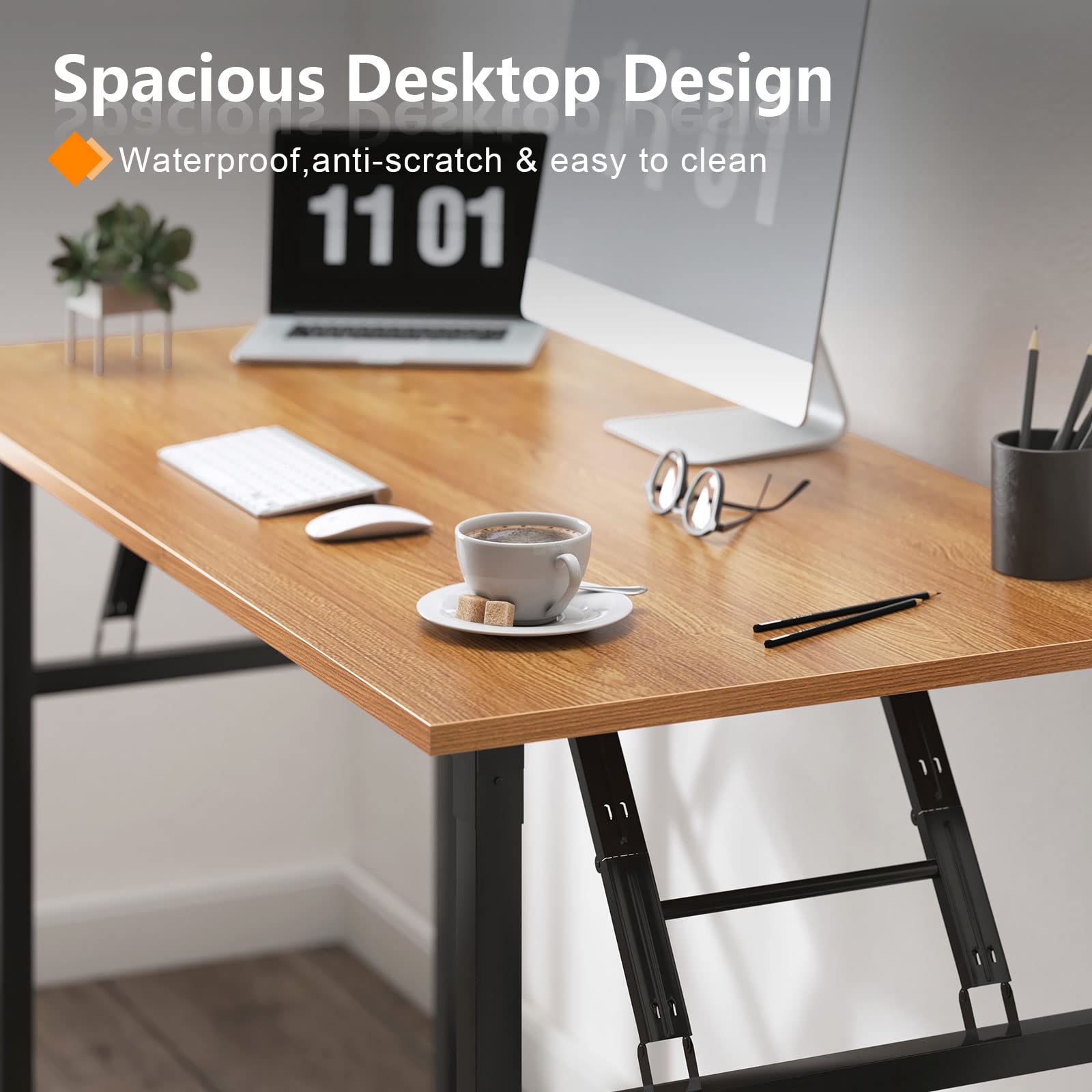SogesHome Klapptisch Computertisch 120 x 60 x 75 cm PC Tisch Schreibtisch Bürotisch Büroarbeitsplatz für Home Office Verwendung Schreibtisch Esstisch Konferenztisch