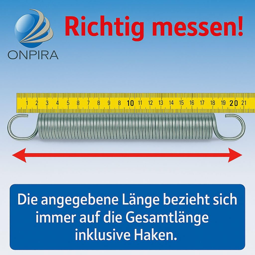 Onpira® 2x Universal Garagentor Feder in 21 Größen verzinkt in Erstausrüster Qualität! zur Auswahl Garagentorfedern Garage Zugfeder (375x48x5,3mm / Zugkraft: 100kg)