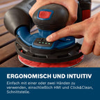 Bosch Professional 18V System Akku-Schleifer GEX 18V-150-3 (inkl. 1x Schleifpapier, 1x Staubbox, 1x Schutzring, L-BOXX 162)