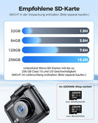 AZDOME Dashcam Auto mit 4K Auflösung, WiFi Autokamera mit GPS, Dash Camera mit Nachtsicht, 170°Weitwinkel, WDR, 2,4" IPS, 24/7 Parküberwachung, Bewegungserkennung, Loop-Aufnahme(GS63H)