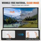 VEVOR Projektion Beamer Leinwand mit Ständer 120 Zoll HD 4K Outdoor Indoor Projektor Screen Schnelles Klappbare Tragbare Filmleinwand 16: 9 für Heimkino, Camping, Freizeitveranstaltungen usw. Schwarz