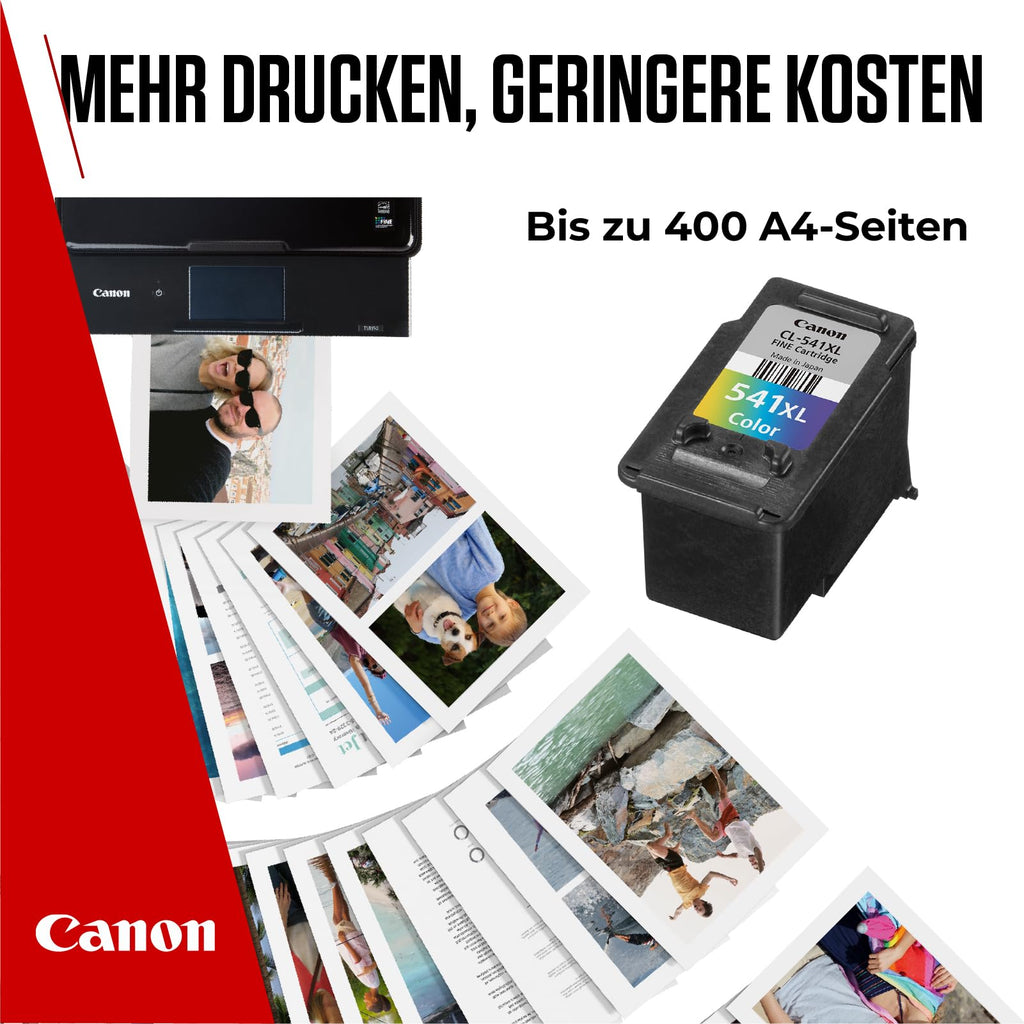 Canon CL-541XL Farb Druckertinte C/M/Y - hohe Reichweite - 15 ml für PIXMA Drucker ORIGINAL in plastikfreier Verpackung, Farbig, XL