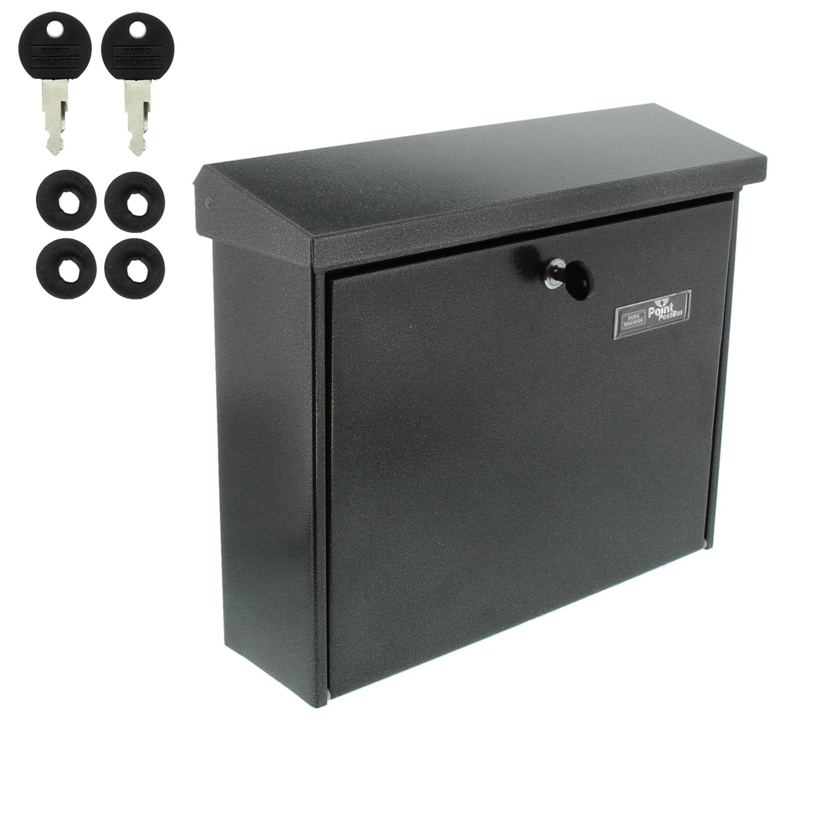 Burg Wächter Briefkasten, A4 Einwurf-Format, EU Norm EN 13724, Inkl. 2 Schlüsseln, Verzinkter Stahl, Journal 5867 E, Eisen, Stahl Eisenfärbig