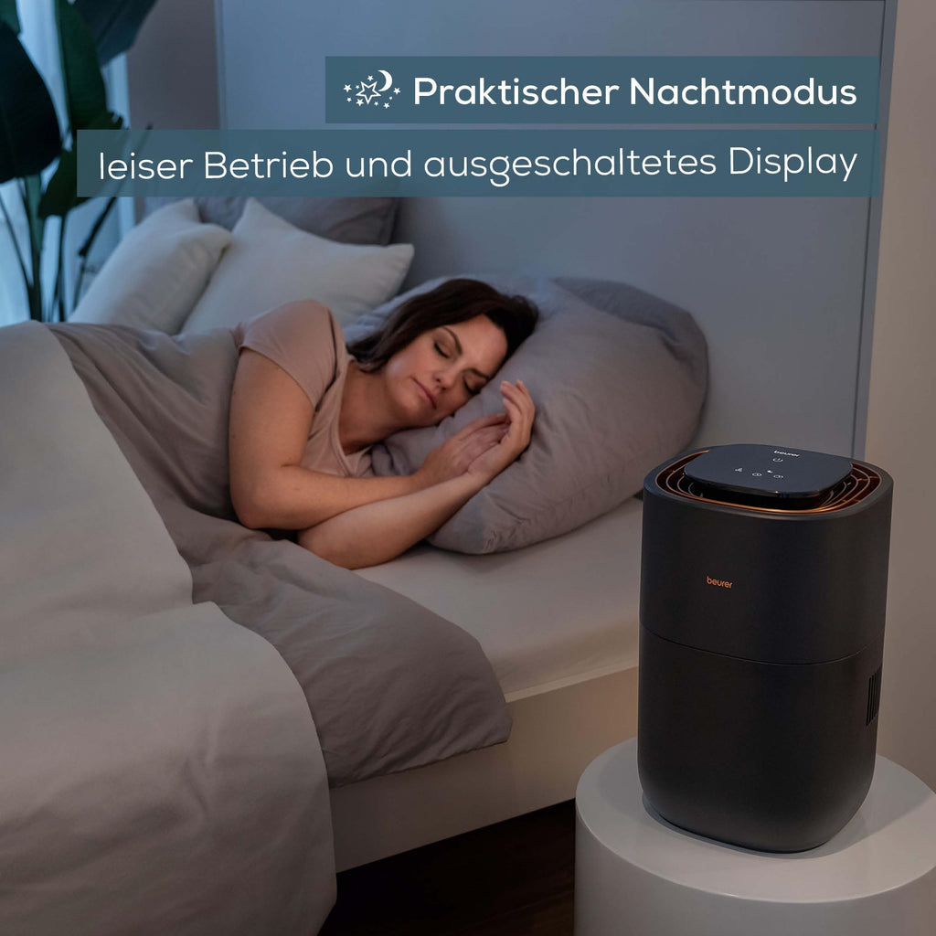 Beurer LB 300 Plus Luftbefeuchter, TESTSIEGER Stiftung Warentest, mit energieeffizienter Kaltverdunstungstechnologie, farbiger Luftfeuchtigkeitsindikator, Filtertrocknungsfunktion, Räume bis ca. 45m²