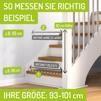 BOMI TÜV GS Siegel Türschutzgitter Gitter XXL Merle | Schließt automatisch | Hundeschutzgitter und Treppenschutzgitter Hund | Stiegenschutzgitter für Geländer und Treppe | Breite: 243-251 cm