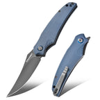 Harnds Taschenmesser Klappmesser Front Flipper mit D2 Stahlklinge und G10 Griff, Premium EDC Messer mit Taschenclip für Outdoor Angeln Überleben (Grau-Grau Titan)