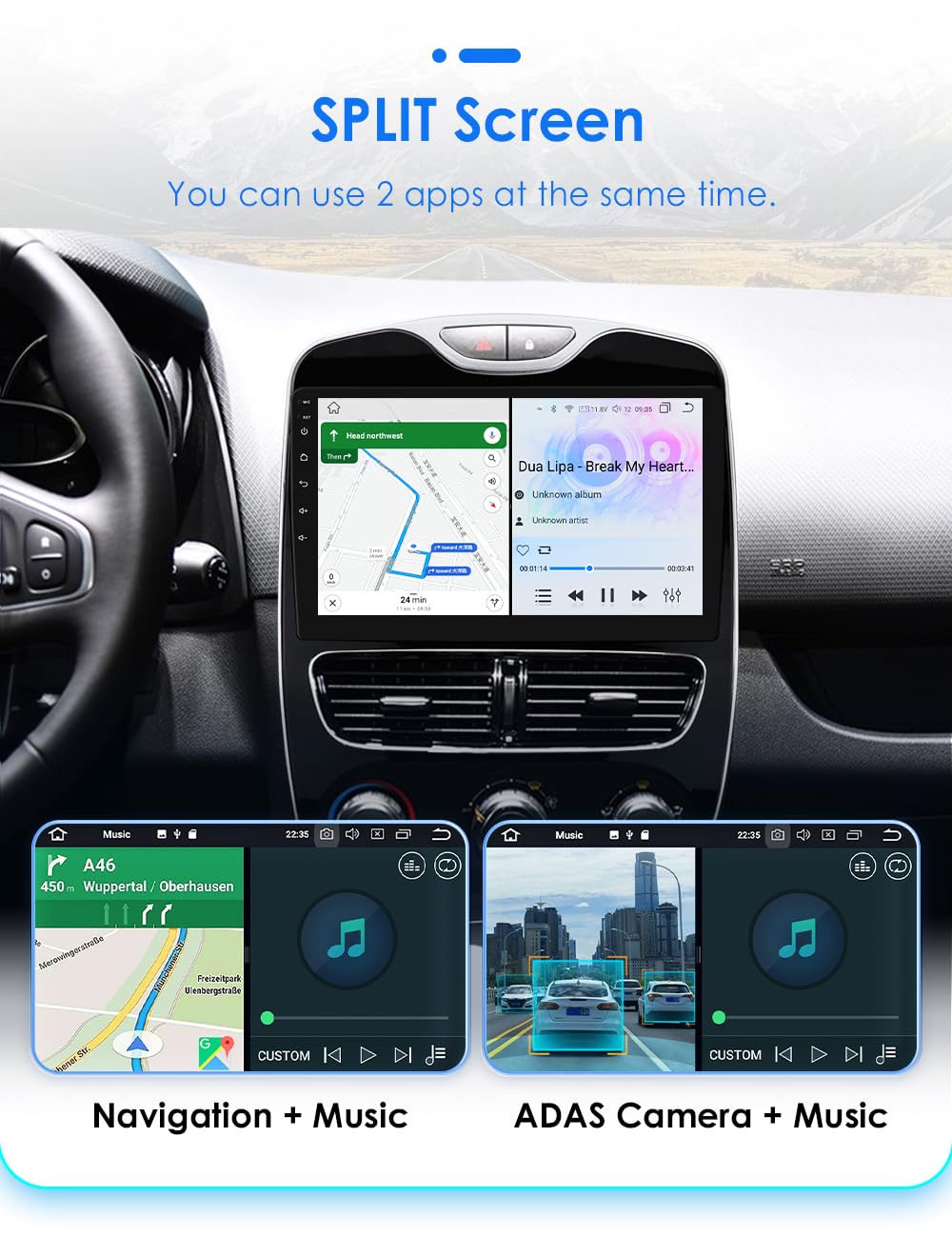 Android 13 Autoradio für Renault Clio 4 ZOE 2016-2019 8-Core 4G+32G GPS Navi für Renault Clio Radio mit Wireless CarPlay Android Auto Bluetooth DAB WiFi 4G Mirror Link Rück-/Frontkamera Input/FM/AM