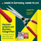 BERGER-Tools Heckenschere Komfort 4590 mit Wellenschliff und Anschlagdämpfer, Länge 54 cm, Rot, Heckenschere Komfort mit Wellenschliff 540mm