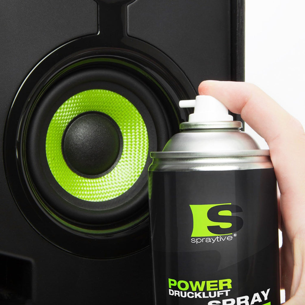 6 x 400ml Spraytive Power Druckluftspray: Mit 10cm + 50cm Sprühverlängerung - Reinigung von Tastatur, PC/Computer, PS5, Kamera