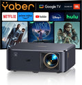 Beamer 4K mit Android TV 11.0, Sound by JBL, Dolby Audio, NFC, Autofokus, Auto Trapezkorrektur, WiFi6, Bluetooth, YABER K2s 1080P Full HD Beamer Heimkino Outdoor 300" Display Video Projektor