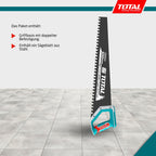 TOTAL - Zementsäge | 600mm Länge | Wolframblech | Zum Schneiden von Zement, Beton oder Ziegeln | Ideales Werkzeug für Bau- und Mauerwerksarbeiten