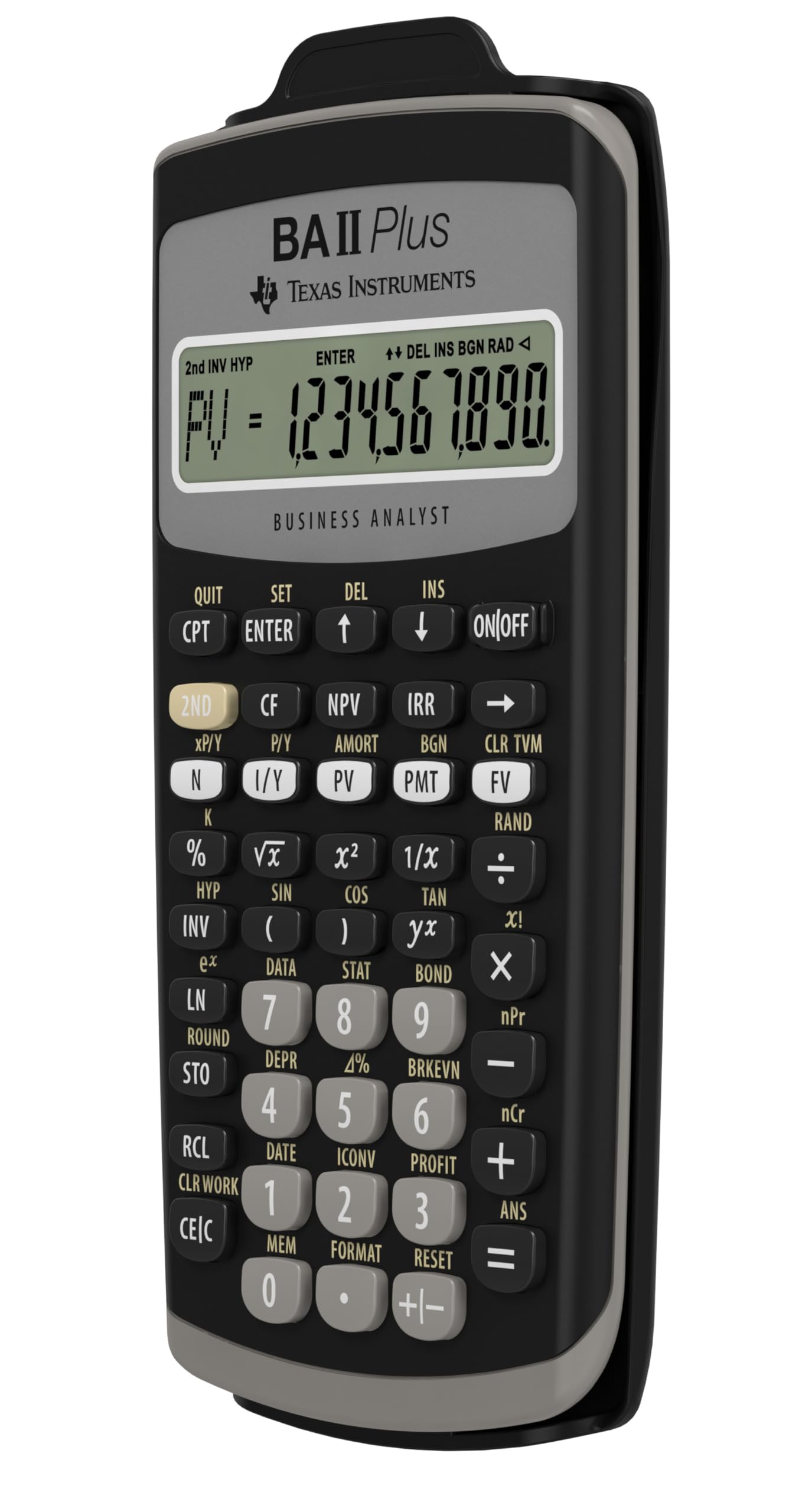 Texas Instruments BA II Plus Taschenrechner (Hosentasche, finanziell, Schwarz, Knöpfe, Akku)