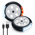 Amteker Kinderwagen Licht Aufladbar, 12 LED Pro Licht 2 Leuchteffekte, USB Wiederaufladbares Lichts Kinderwagen, Passend für Alle Kinderwagen, Kinderwagen Beleuchtung Zubehör Baby Geschenk(2 Stück)