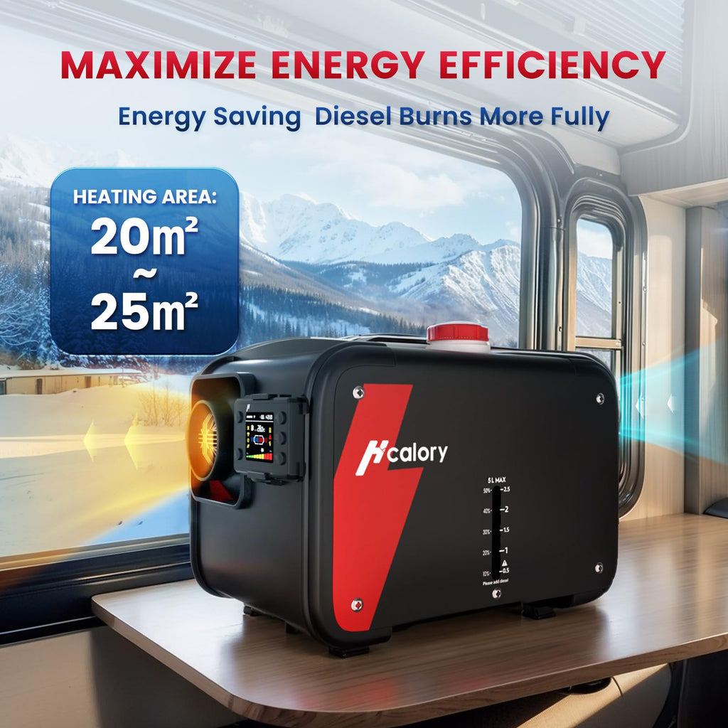 8kW Luft Dieselheizung, 12V/24V DC & 240V AC Diesel Standheizung 0,12–0,45 L/h mit APP & Adapter, 18% höhere Verbrennungseffizienz,10-Stufen-Temperaturregelung, Automatik-Start-Stopp für Auto,LKW,2025