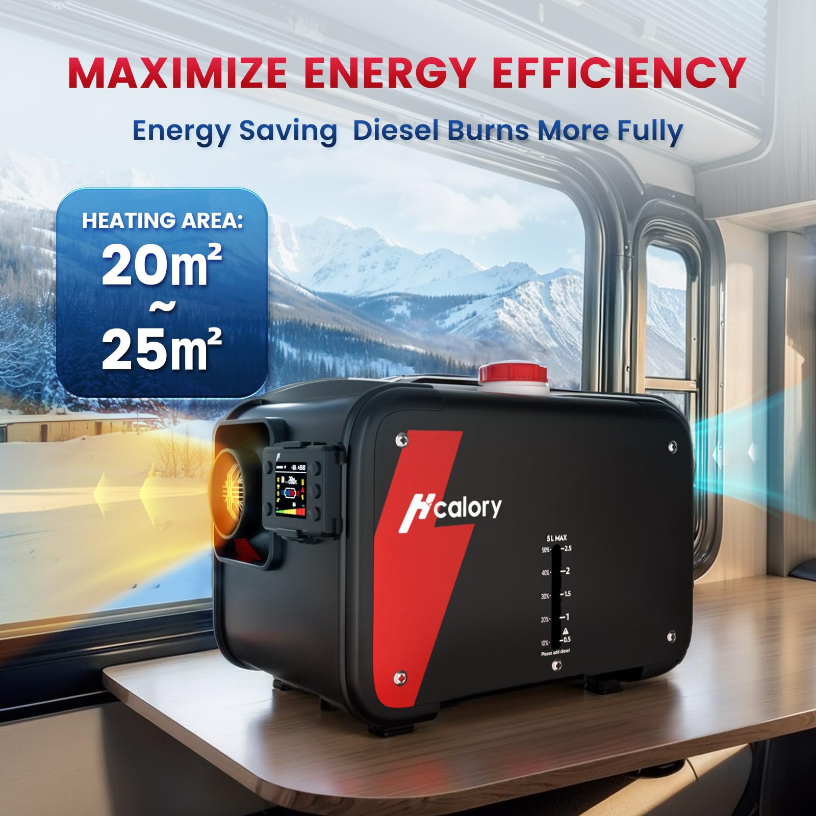 8kW Luft Dieselheizung, 12V/24V DC & 240V AC Diesel Standheizung 0,12–0,45 L/h mit APP & Adapter, 18% höhere Verbrennungseffizienz,10-Stufen-Temperaturregelung, Automatik-Start-Stopp für Auto,LKW,2025