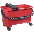 Connex Fliesen-Rollenwaschset 22 Liter - rot / schwarz - Stabile Ausdrückrollen - Inklusive 4 Laufrädern für einfachen Transport / Wascheimer / Fliesenleger Werkzeug / Fliesenwaschset / COX790701