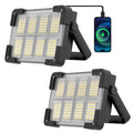 OHAYORI LED Baustrahler Akku, 4 Modi LED Strahler Akku, Campinglampe Aufladbar, Tragbare USB Wiederaufladbare PowerBank, Dimmbares Notlicht für Garten, Angeln, Camping, Wartung, Notfall (2 Stück)