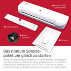 Olympia A210 4in1 Laminiergerät A4 | Laminierset A4 | Laminator | Schnelles Aufwärmen | Laminiermaschine, Papierschneider & Eckrunder | Ideal für Büro Schule & Heimgebrauch | Inkl. 15 Folien