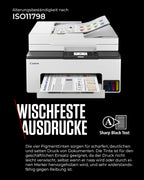 Canon MAXIFY GX2050 Tintenstrahldrucker 4-in-1 Multifunktionsgerät DIN A4 (Drucker, Scanner, Kopierer, Fax, ADF, 600x1200 DPI, WLAN, USB, 15/10 ISO-Seiten/Min., Duplexdruck, 250 Blatt Kassette) weiß