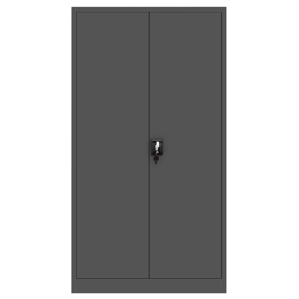 Jan Nowak Metallschrank Jan 185 x 90 x 40 cm - Metall Aktenschrank Abschließbar mit 2 Türen, Mehrzweckschrank mit 5 Ebenen, Büroschrank aus Stahlschrank mit Pulverbeschichtung - Anthrazit