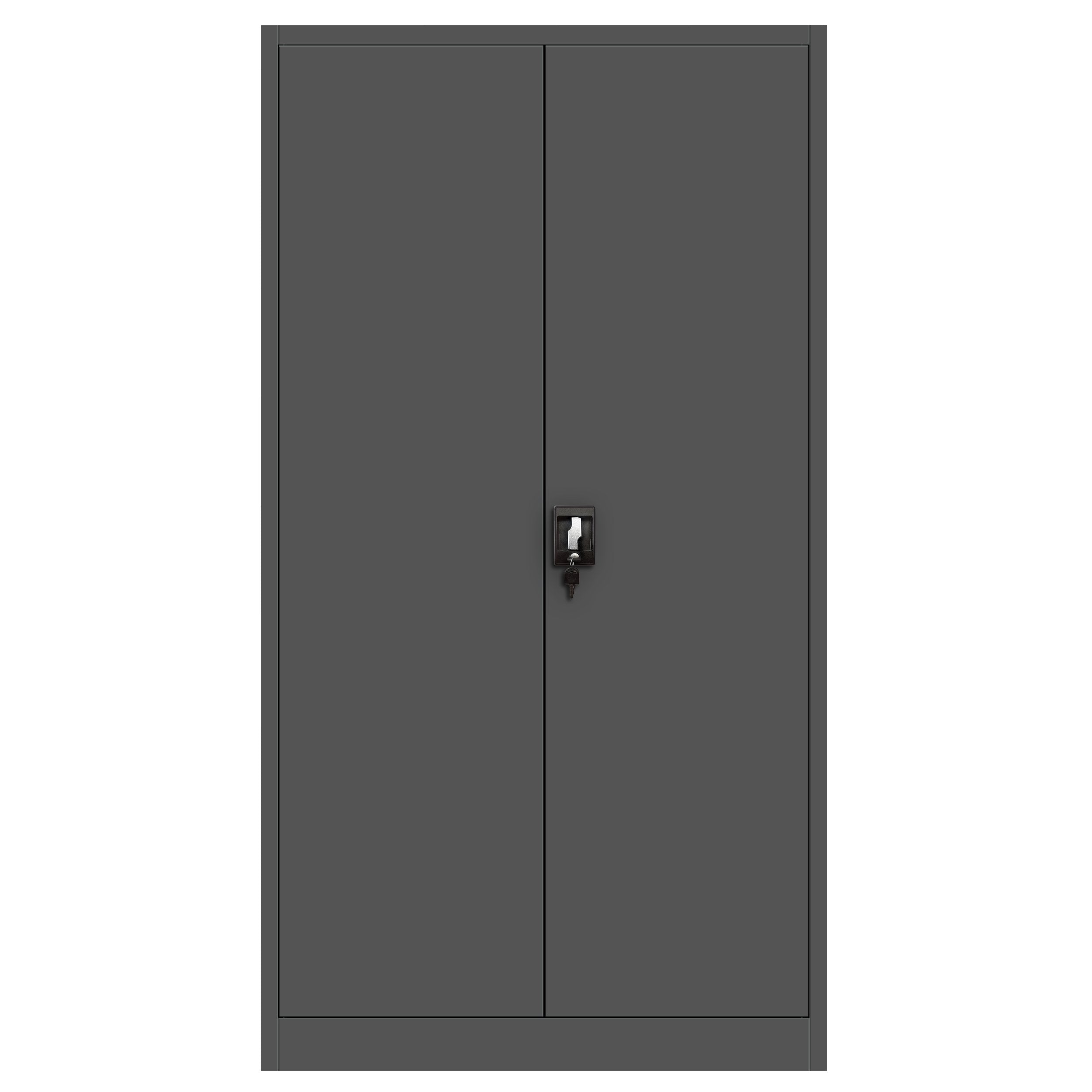 Jan Nowak Aktenschrank C001H Büroschrank Metallschrank Stahlschrank Werkzeugschrank Stahlblech Pulverbeschichtet Flügeltürschrank Abschließbar 195 cm x 90 cm x 40 cm (anthrazit/anthrazit)